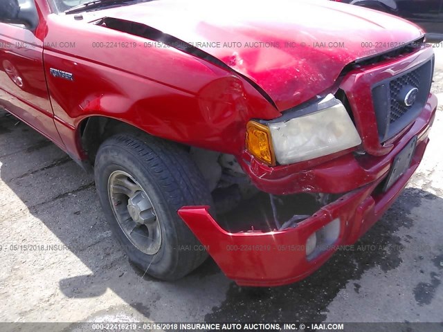 1FTYR14U44PA16906 - 2004 FORD RANGER SUPER CAB RED photo 6