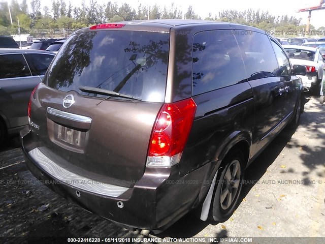 5N1BV28U97N101205 - 2007 NISSAN QUEST S/SE/SL BROWN photo 4