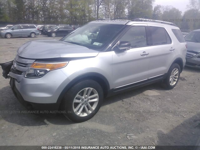 1FM5K8D88FGC55540 - 2015 FORD EXPLORER XLT SILVER photo 2