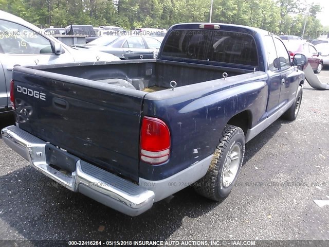 1B7GL22N1YS725553 - 2000 DODGE DAKOTA BLUE photo 4