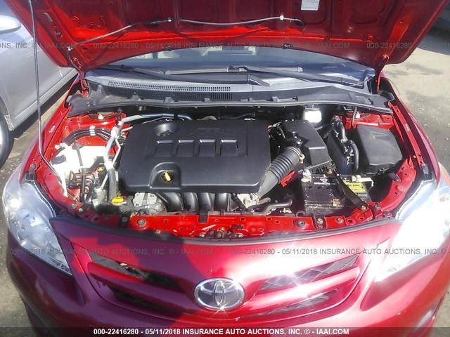 2T1BU4EE8BC739781 - 2011 TOYOTA COROLLA S/LE RED photo 10