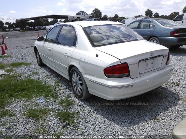 KMHWF35H44A080388 - 2004 HYUNDAI SONATA GLS/LX WHITE photo 3