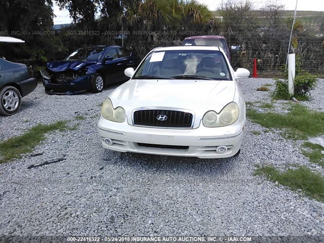 KMHWF35H44A080388 - 2004 HYUNDAI SONATA GLS/LX WHITE photo 6