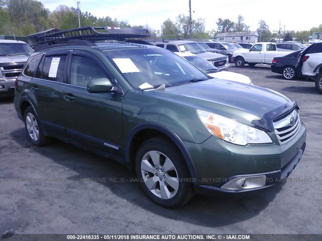 4S4BRBCC4B3358201 - 2011 SUBARU OUTBACK 2.5I PREMIUM GREEN photo 1