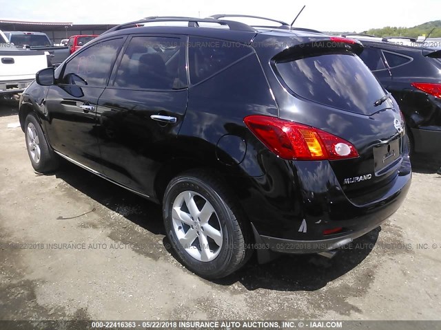 JN8AZ18U79W002012 - 2009 NISSAN MURANO S/SL BLACK photo 3