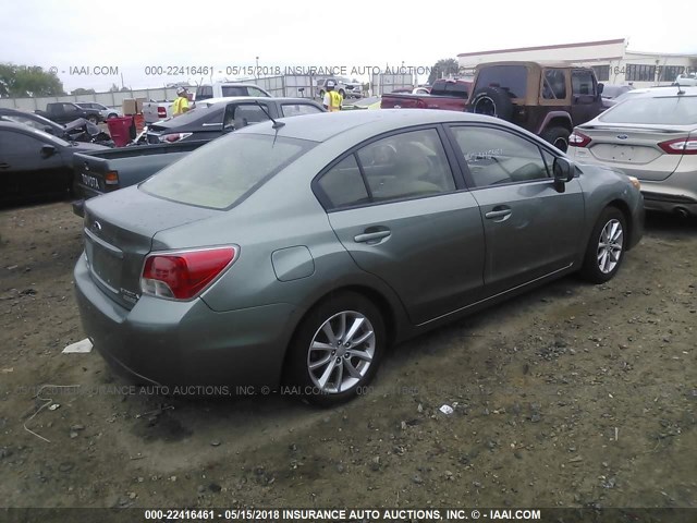 JF1GJAC69EH010199 - 2014 SUBARU IMPREZA PREMIUM GREEN photo 4