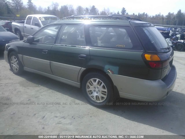 4S3BH675717660292 - 2001 SUBARU LEGACY OUTBACK AWP GREEN photo 3