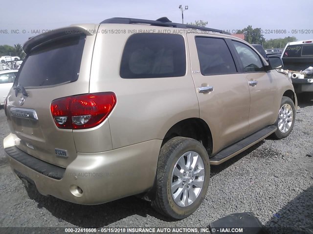 5TDYY5G12BS031239 - 2011 TOYOTA SEQUOIA PLATINUM Champagne photo 4