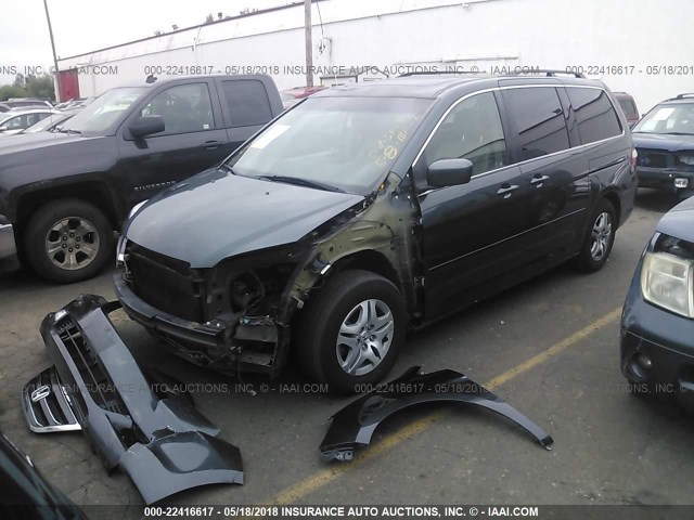 5FNRL38846B003875 - 2006 HONDA ODYSSEY TOURING GRAY photo 2