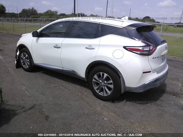 5N1AZ2MG9HN165830 - 2017 NISSAN MURANO S/SL/SV/PLATINUM WHITE photo 3