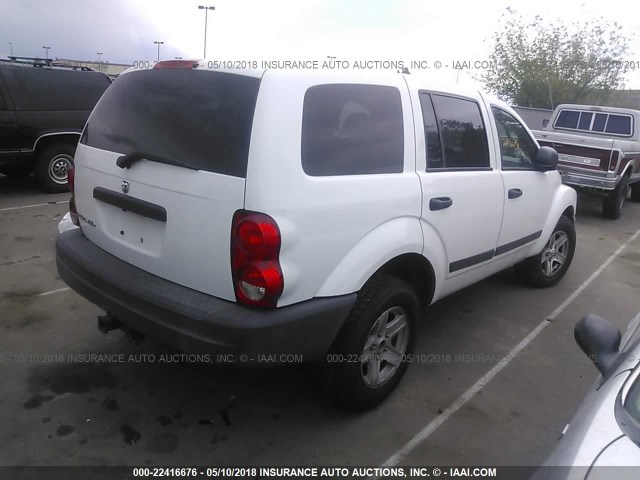 1D4HB38P86F185679 - 2006 DODGE DURANGO SXT WHITE photo 4