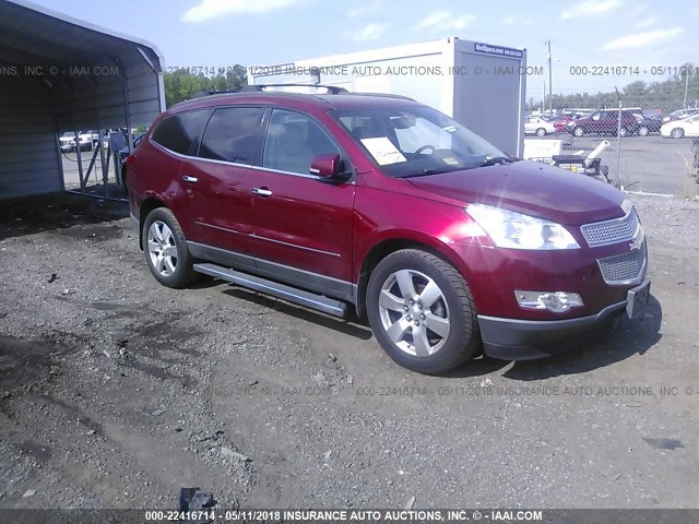 1GNKRLED7BJ195773 - 2011 CHEVROLET TRAVERSE LTZ MAROON photo 1