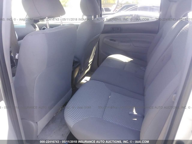 3TMMU4FN0DM058922 - 2013 TOYOTA TACOMA DOUBLE CAB LONG BED SILVER photo 8