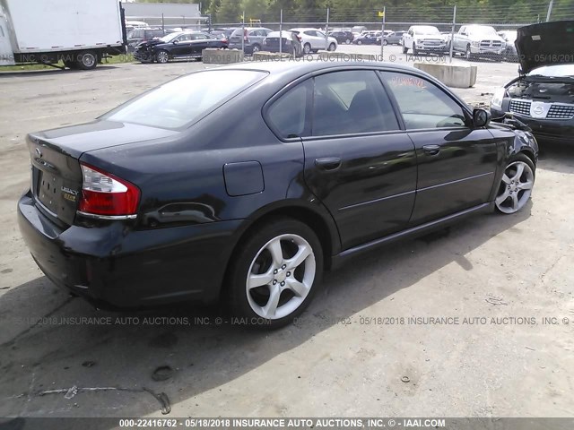 4S3BL616187214343 - 2008 SUBARU LEGACY 2.5I BLACK photo 4