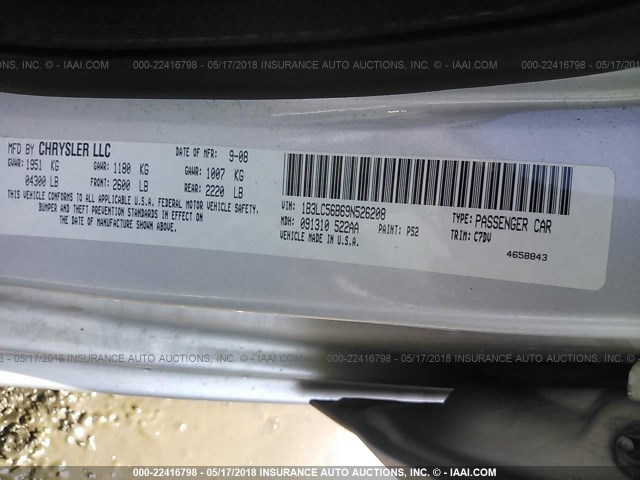 1B3LC56B69N526208 - 2009 DODGE AVENGER SXT/R/T SILVER photo 9