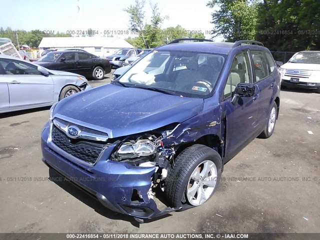 JF2SJABC3GH439791 - 2016 SUBARU FORESTER 2.5I BLUE photo 2