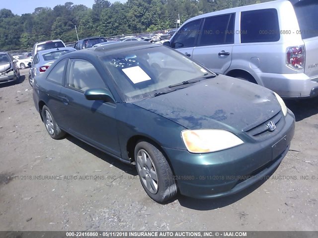 1HGEM22981L087987 - 2001 HONDA CIVIC SI/EX GREEN photo 1