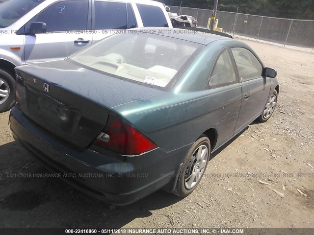 1HGEM22981L087987 - 2001 HONDA CIVIC SI/EX GREEN photo 4