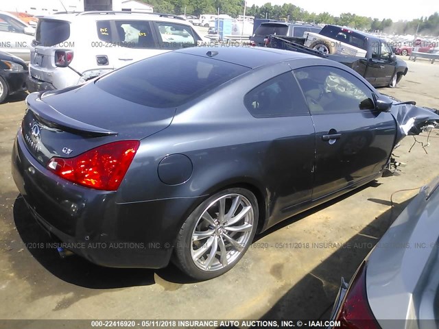 JN1CV6EK1AM103243 - 2010 INFINITI G37 SPORT GRAY photo 4