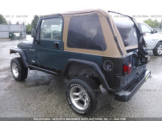 1J4FY29P6WP747644 - 1998 JEEP WRANGLER / TJ SE GREEN photo 3