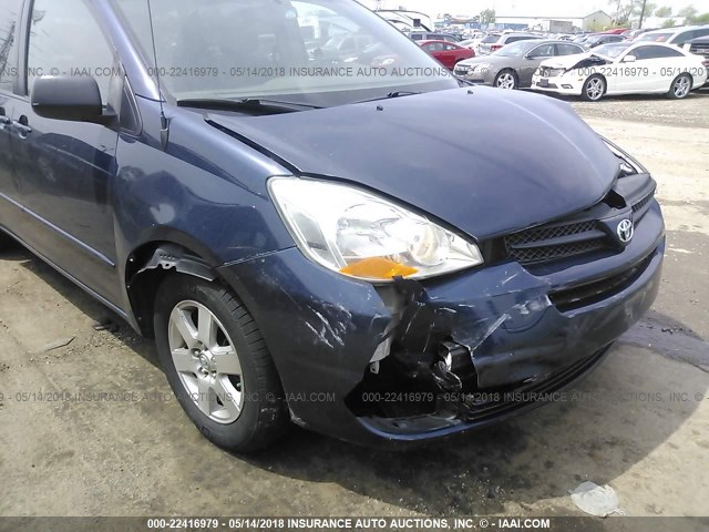 5TDZA23C15S238675 - 2005 TOYOTA SIENNA CE/LE BLUE photo 6