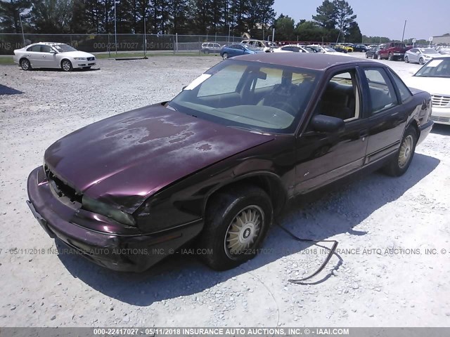 2G4WB52K2T1502044 - 1996 BUICK REGAL CUSTOM MAROON photo 2