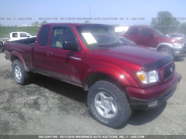 5TEWN72N74Z307250 - 2004 TOYOTA TACOMA XTRACAB RED photo 1