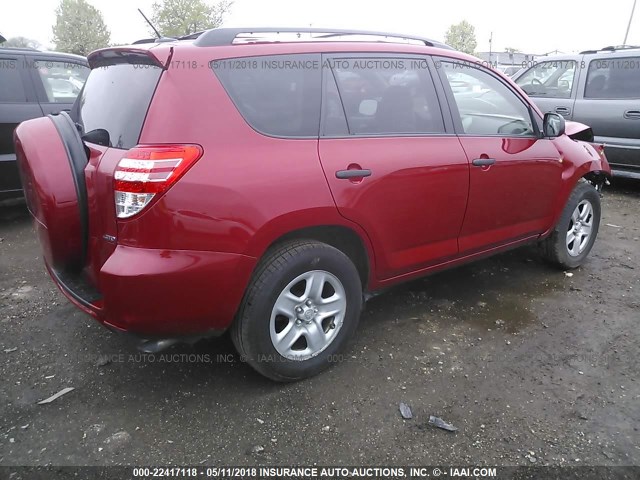 JTMBF4DV7A5029407 - 2010 TOYOTA RAV4 RED photo 4