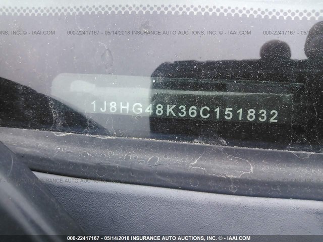 1J8HG48K36C151832 - 2006 JEEP COMMANDER ნაცრისფერი ფოტო 9