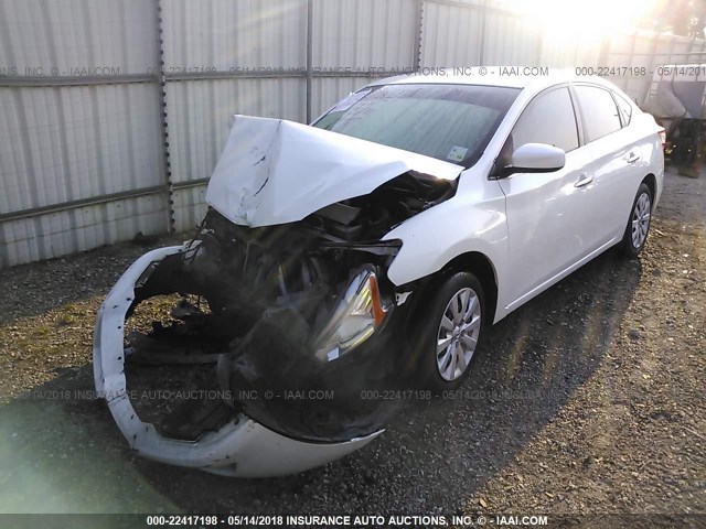 3N1AB7AP2DL783322 - 2013 NISSAN SENTRA S/SV/SR/SL WHITE photo 2