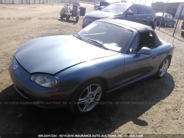 JM1NB353750411438 - 2005 MAZDA MX-5 MIATA LS BLUE photo 2