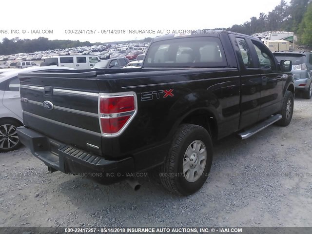 1FTEX1CM2CKD12349 - 2012 FORD F150 SUPER CAB BLACK photo 4