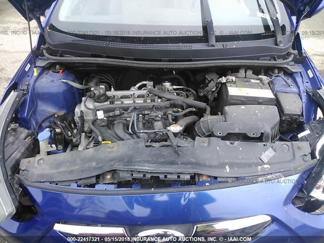 KMHCT4AE2DU396111 - 2013 HYUNDAI ACCENT GLS/GS BLUE photo 10