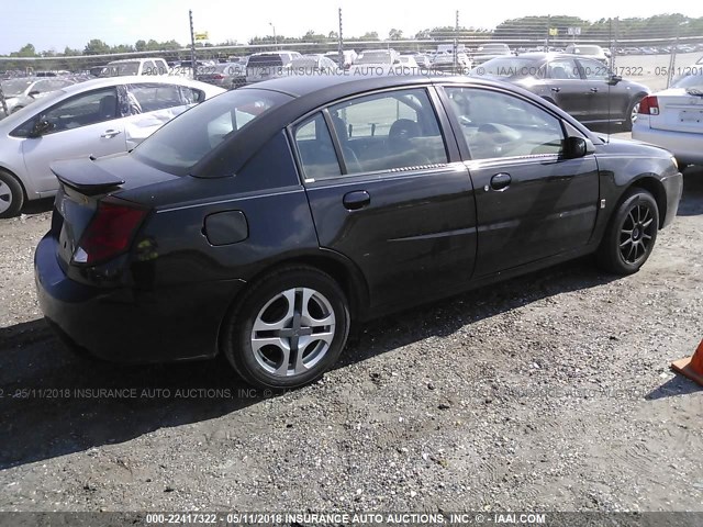 1G8AL52F23Z185673 - 2003 SATURN ION LEVEL 3 BLACK photo 4