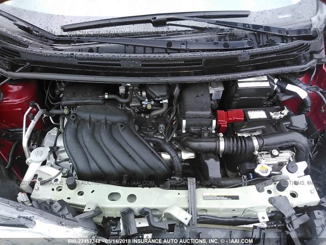 3N1CE2CP7FL448401 - 2015 NISSAN VERSA NOTE S/S PLUS/SV/SL/SR RED photo 10