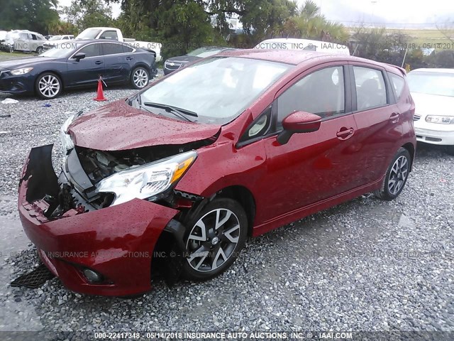 3N1CE2CP7FL448401 - 2015 NISSAN VERSA NOTE S/S PLUS/SV/SL/SR RED photo 2