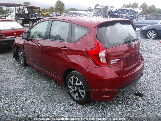 3N1CE2CP7FL448401 - 2015 NISSAN VERSA NOTE S/S PLUS/SV/SL/SR RED photo 3