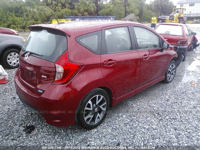 3N1CE2CP7FL448401 - 2015 NISSAN VERSA NOTE S/S PLUS/SV/SL/SR RED photo 4