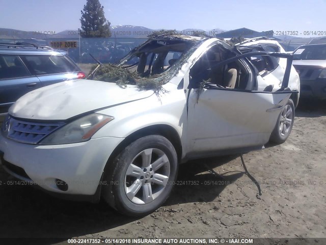 JN8AZ08T37W502828 - 2007 NISSAN MURANO SL/SE/S WHITE photo 2