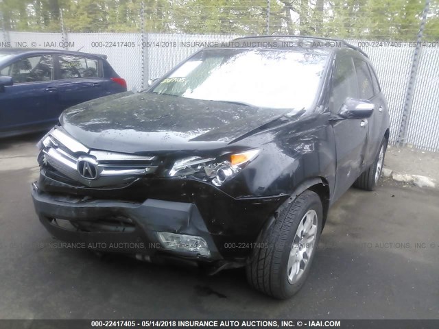 2HNYD28419H522519 - 2009 ACURA MDX TECHNOLOGY BLACK photo 2