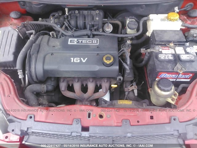 KL1TD56677B083149 - 2007 CHEVROLET AVEO LS RED photo 10