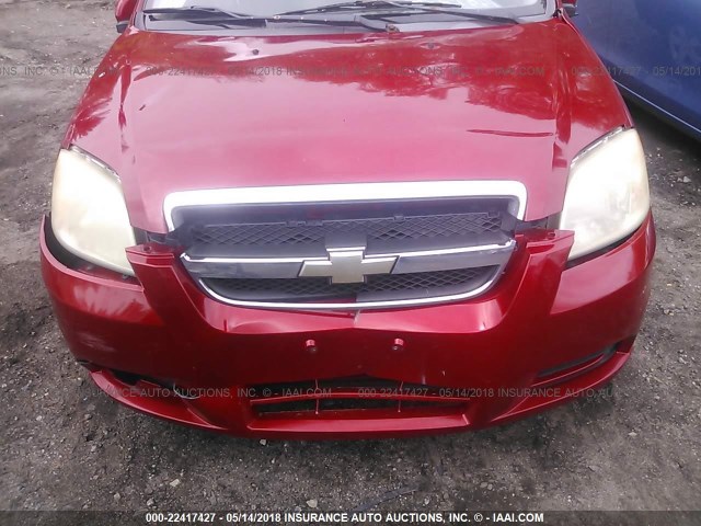 KL1TD56677B083149 - 2007 CHEVROLET AVEO LS RED photo 6
