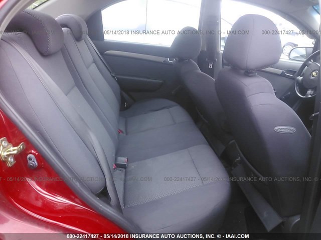 KL1TD56677B083149 - 2007 CHEVROLET AVEO LS RED photo 8