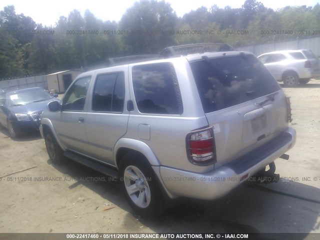 JN8DR09X42W659730 - 2002 NISSAN PATHFINDER LE/SE SILVER photo 3