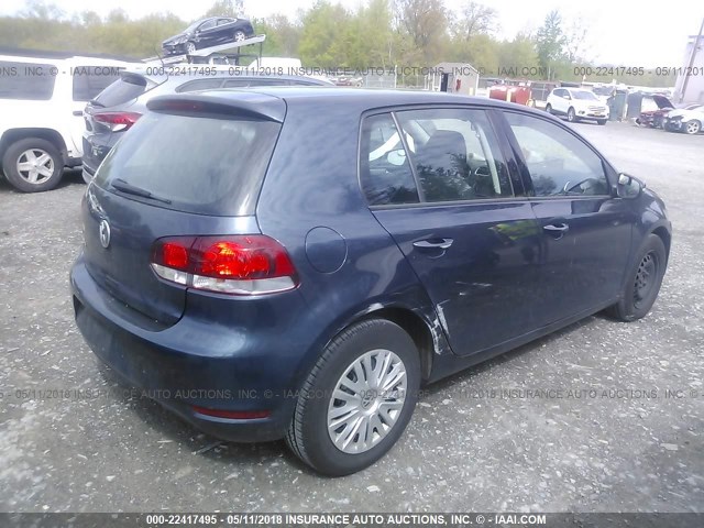 WVWDB7AJ5DW108287 - 2013 VOLKSWAGEN GOLF BLUE photo 4