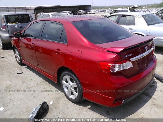 5YFBU4EE8DP165153 - 2013 TOYOTA COROLLA S/LE RED photo 3