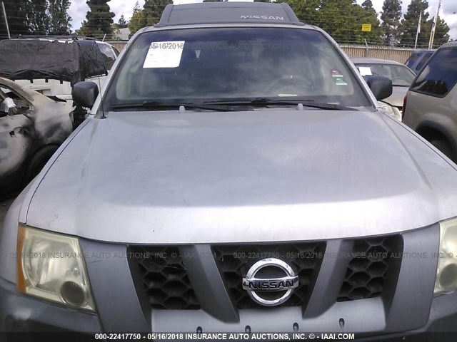 5N1AN08U56C552674 - 2006 NISSAN XTERRA OFF ROAD/S/SE SILVER photo 6