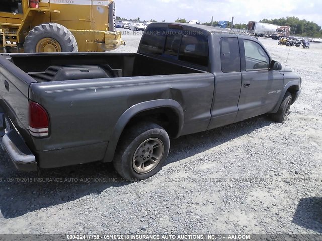 1B7GL12X22S642751 - 2002 DODGE DAKOTA SXT GRAY photo 4