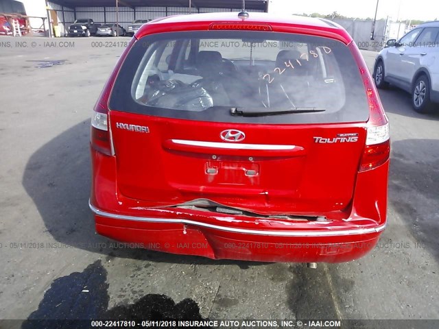 KMHDC86E69U036948 - 2009 HYUNDAI ELANTRA TOURING  RED photo 6