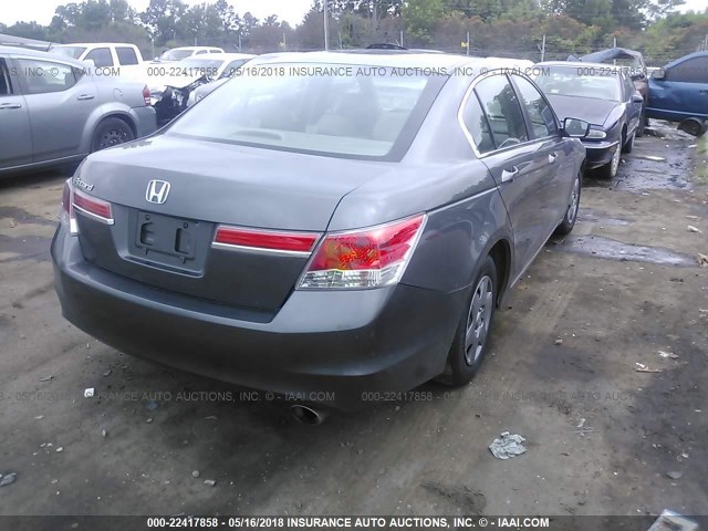 1HGCP2F78BA064343 - 2011 HONDA ACCORD EX GRAY photo 4